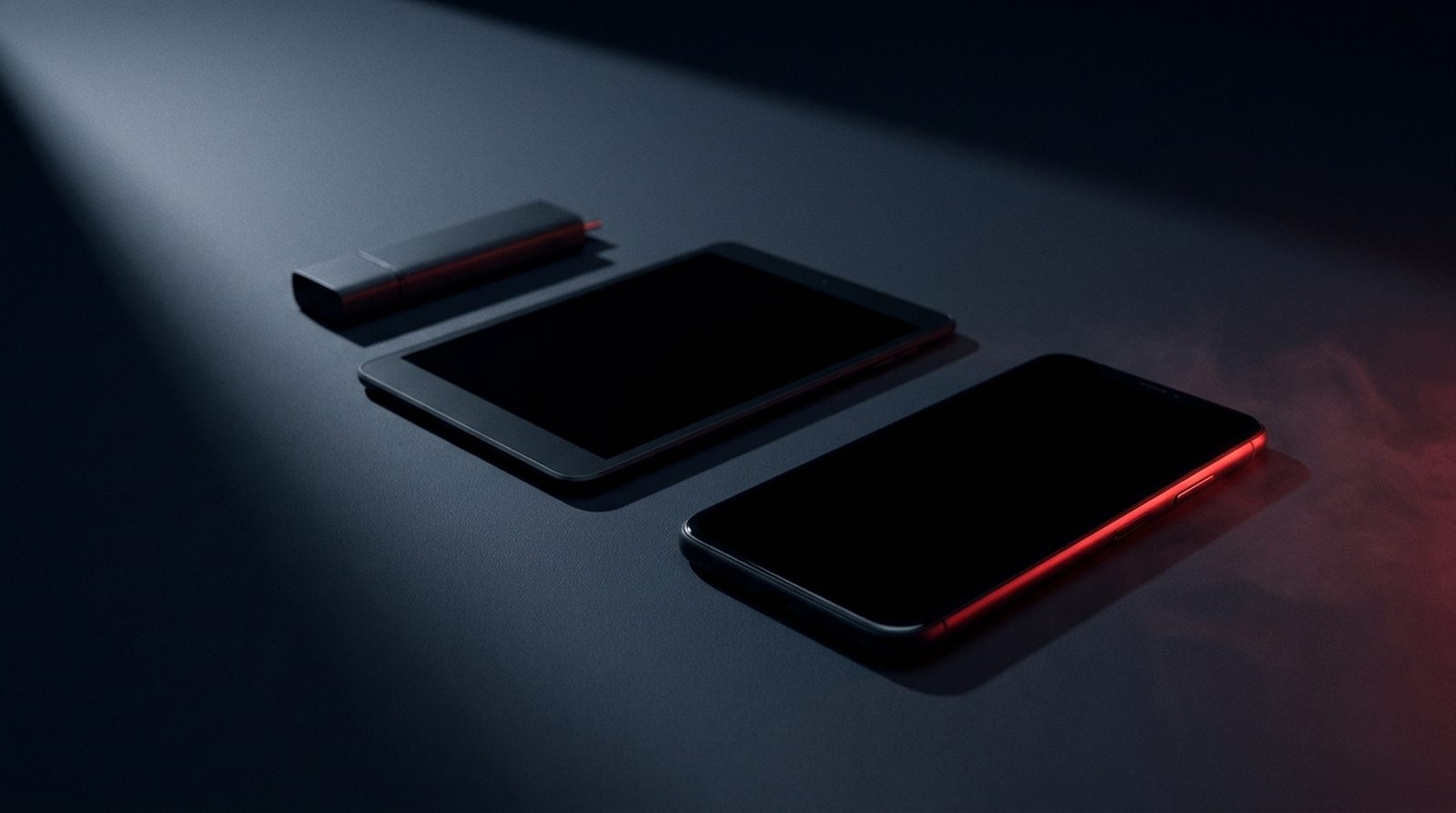 IPTV Smarters Pro not working shown as three dark devices with one edge-lit in red